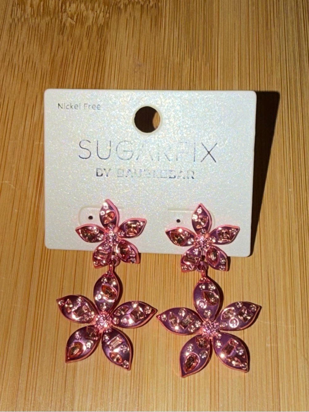 NWT Sugarfix by BaubleBar Pink Rhinestone Pierced Earrings